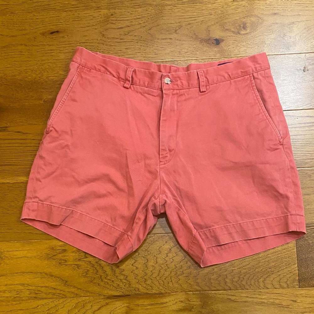 Ralph Lauren Men's Salmon Flat Front Shorts